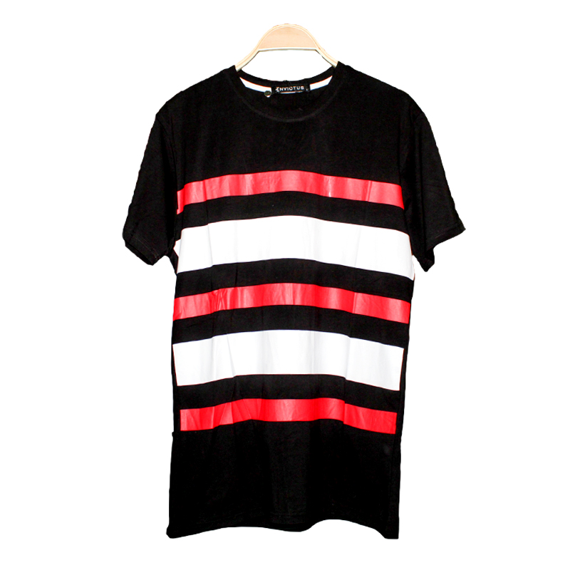 red shirt with black lines